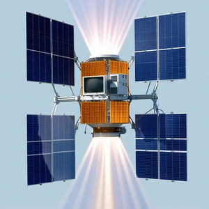 A Space Station With A Television On The Front