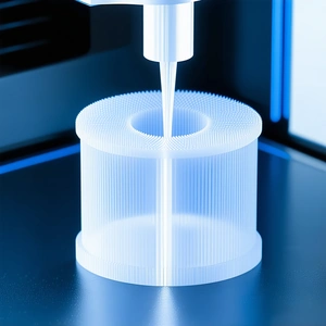 A Clear Plastic Container Is Filled With A Blue Liquid