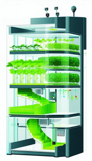 A Large, Green, Vertical Garden With A Variety Of Plants Growing On Multiple Levels