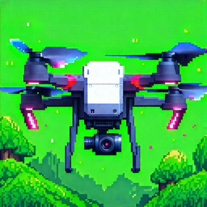Drone With Digital Artwork With Image, There