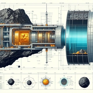 A Large, Futuristic Spacecraft Is Shown In A Detailed Drawing