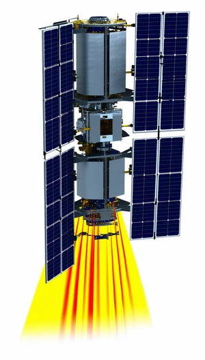 A Large Satellite Is Shown In A Close-up View