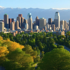 Urban Octane Render: Cityscape of downtown district during midday