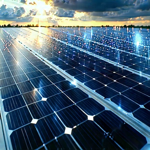 Solar Panel With Digital Particles With Large Solar