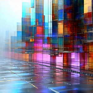 Abstract Glitch Art: Metal structure with movement