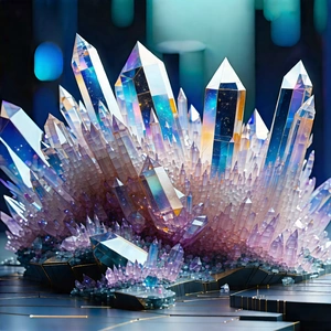 Abstract Technical Illustration: Abstract interpretation of crystal growth
