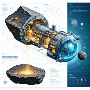 image, there large spacecraft blue
