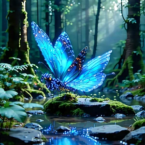 Machine Learning Visualization With Blue Butterfly