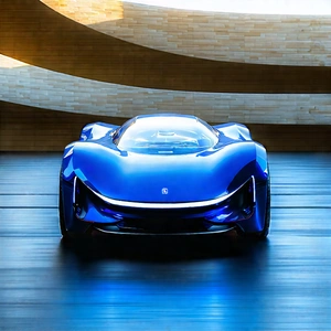 Innovative Electric Vehicle Design With Blue Sports