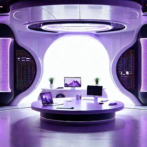 Futuristic Tech Startup Office With Modern, Futuristic