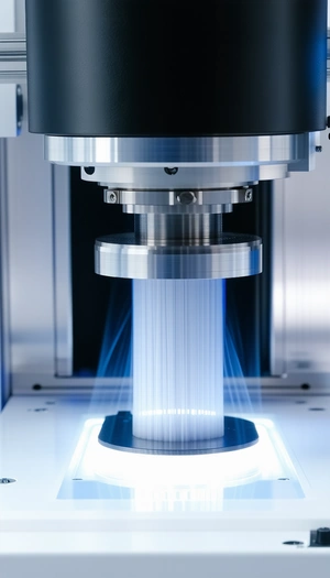 A Machine Is Shown In The Image, With A Blue Light Shining On It