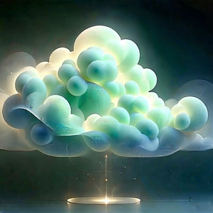 Cloud Computing Visualization With Large, White