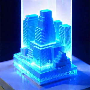 3d Printer With Blue Light Glow With Blue White