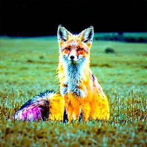 Nature Professional Photography: Fox In Prairie Grassland With Sitting Grassy