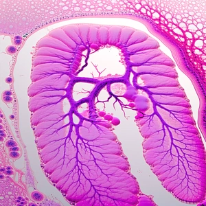 purple, pink, white organ