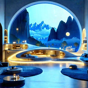 (futuristic:1.19) Smart Home With Image