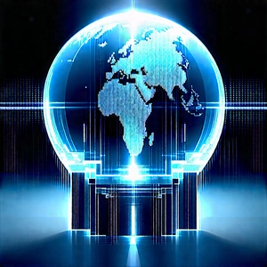 Digital Transformation Visualization With Blue Globe