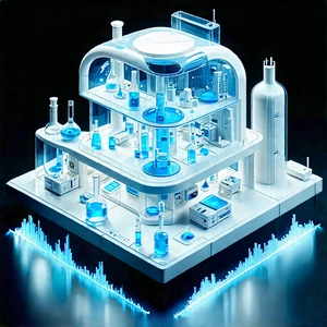 Futuristic Research Laboratory With Large, Futuristic