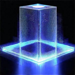 Quantum Computer With Digital Particles With Blue, Three-dimensional