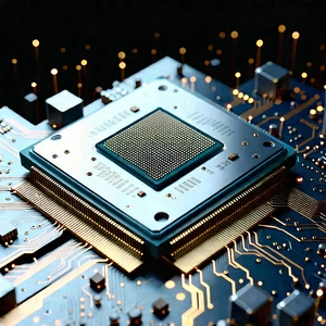 Close-up of microprocessor