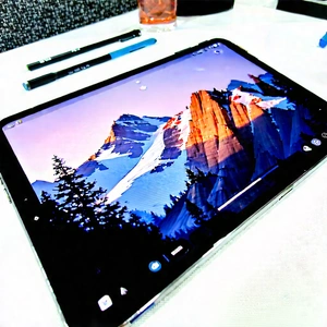 Tablet With Digital Artwork With Large, High-resolution