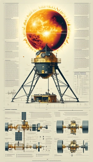 A Large, Futuristic Space Station Is Shown In A Detailed Drawing