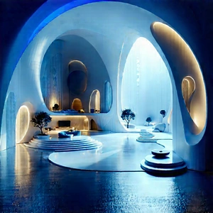 Futuristic Smart Home With Large, Open,
