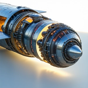 A Large Jet Engine Is Shown In A Close-up View