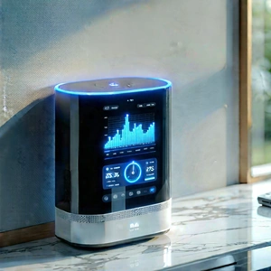 Smart Home Device With Data Visualization With Small, Modern-looking