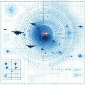 image, there three spaceships center