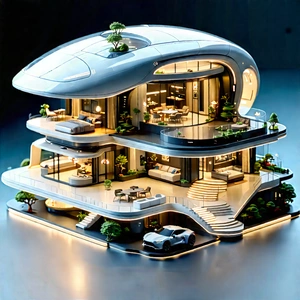 Futuristic Smart Home With Model House