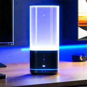 Tech Blender Artwork: Smart Home (device:1.22) With Holographic Display With Modern-looking Speaker