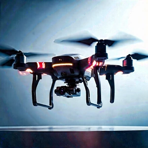 Drone With Data Visualization With Black Drone