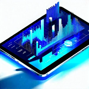 Tablet With Data Visualization With Tablet Computer