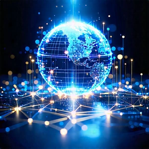 Blockchain Network Visualization With Blue White
