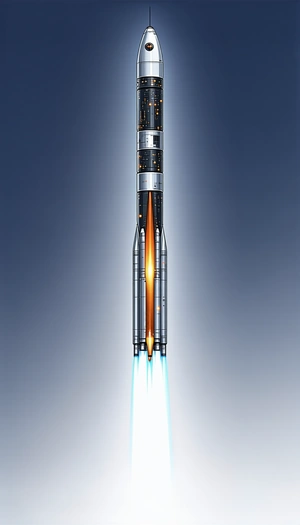 rocket launching into