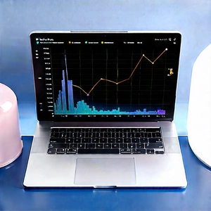 Laptop With Data Visualization With Laptop Computer