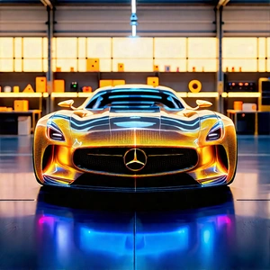 Automotive Technology In Manufacturing Facility With Sleek, Shiny,
