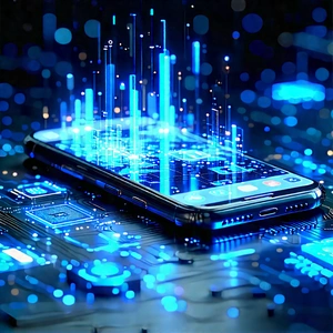 Smartphone With Data Visualization With Cell Phone