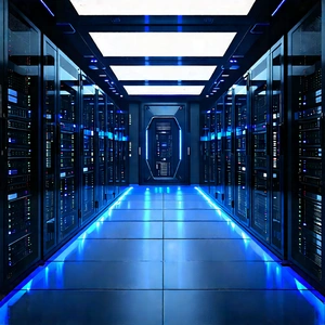(futuristic:1.46) Server Room With Image, There