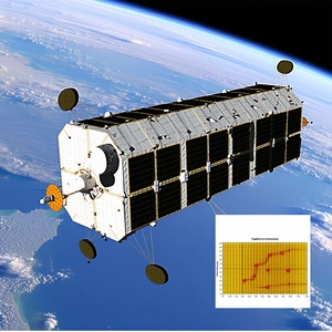A Spacecraft, Possibly A Satellite, Flying Through The Sky