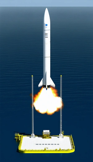 A Rocket Is Seen In The Image, Flying Through The Air And Leaving A Trail Of Smoke Behind It