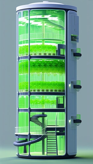 A Large, Multi-level Building With A Green, Vertical Garden On Its Side