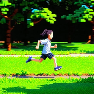 Lifestyle Voxel Art: Running in park