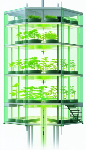A Large, Multi-level Greenhouse Filled With A Variety Of Plants