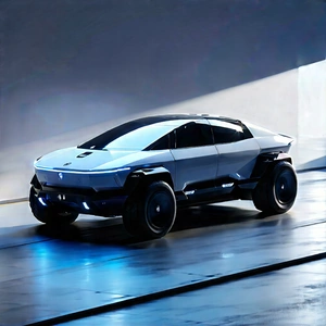 Innovative Electric Vehicle Design With Futuristic Parked