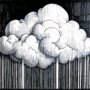 Tech Charcoal Drawing: Cloud Computing Visualization With Image, There