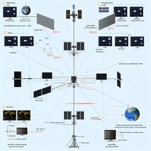 The Image Is A Diagram That Shows The Various Components Of A Satellite System