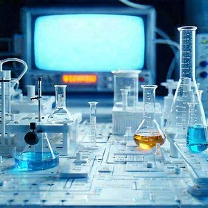Futuristic research laboratory