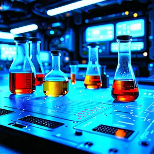 Futuristic Research Laboratory With Image, There